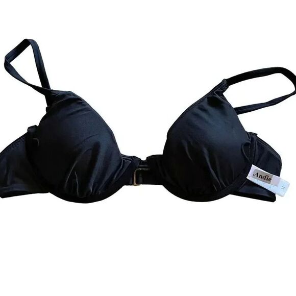 Andie The Sicily Bikini Black  Adjustable Straps Underwire Top
Bra Size M #1452 - Picture 5 of 10